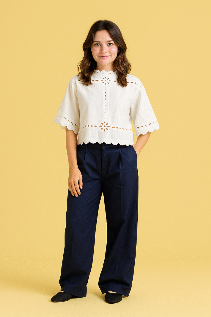 Embroidered Cutwork Top